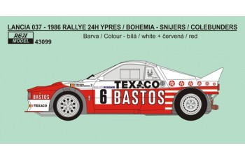 Decal – Lancia 037 - Rallye Bohemia 1986 winner – Snijers / Colebunders 1/43